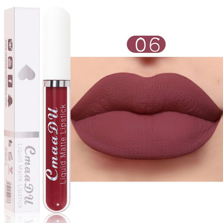 CmaaDu 18 Colors Long Lasting Lip Gloss Matte Velvet Liquid Lipstick Waterproof Moisturizing Lip Makeup Cosmetic TSLM1 freeshipping - Etreasurs