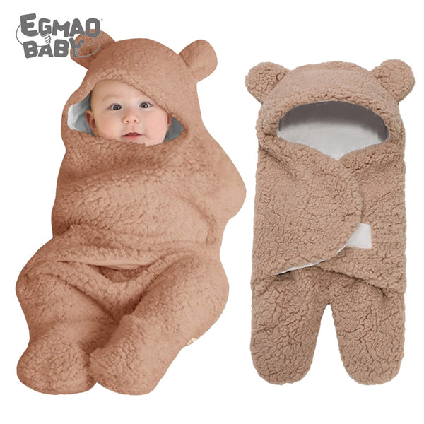 Baby Swaddle Blanket Ultra-Soft Plush Essential for Infants 0-6 Months Receiving Swaddling Wrap Brown Perfect Baby Shower Gift freeshipping - Etreasurs