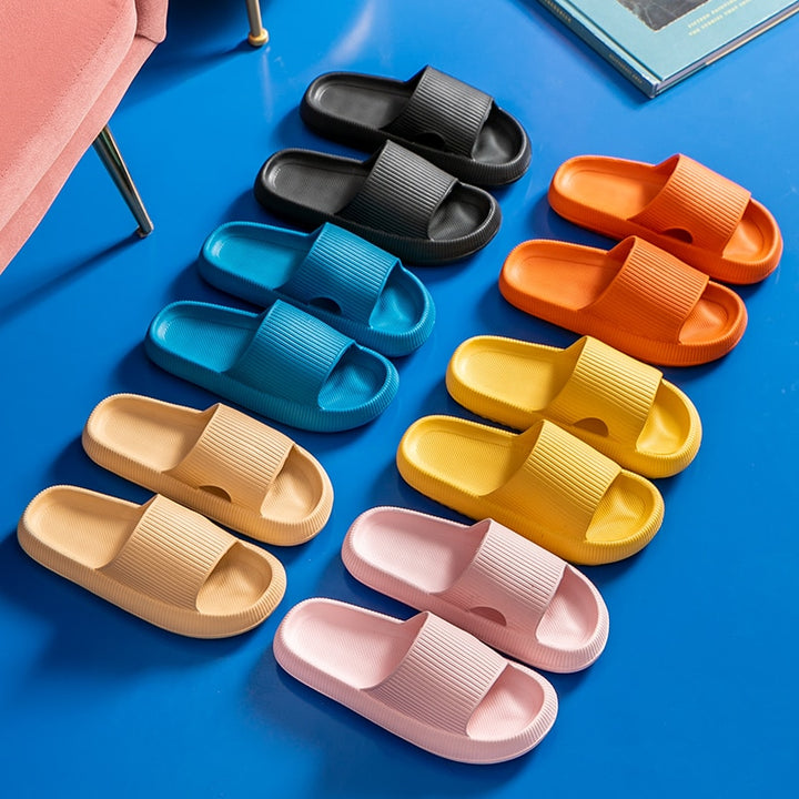 Women Thick Platform Slippers Summer Beach Eva Soft Sole Slide Sandals Leisure Men Ladies Indoor Bathroom Anti-slip Shoes freeshipping - Etreasurs