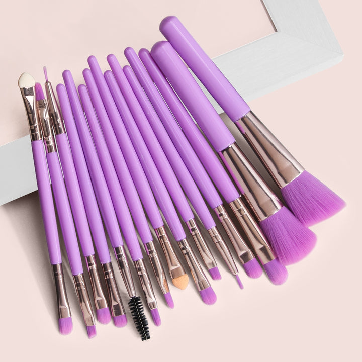 15 Pcs/set  makeup brushes Eye Shadow Eyelash Eyebrow Brush Fluorescent Series Foundation Blush Blending Beauty Make Up tools freeshipping - Etreasurs