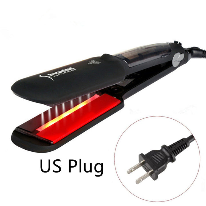 Drop Shipping Ceramic Infrared Professional Steam Hair Straightener Iron Vapor Spray Flat Straightening Styler Machine freeshipping - Etreasurs