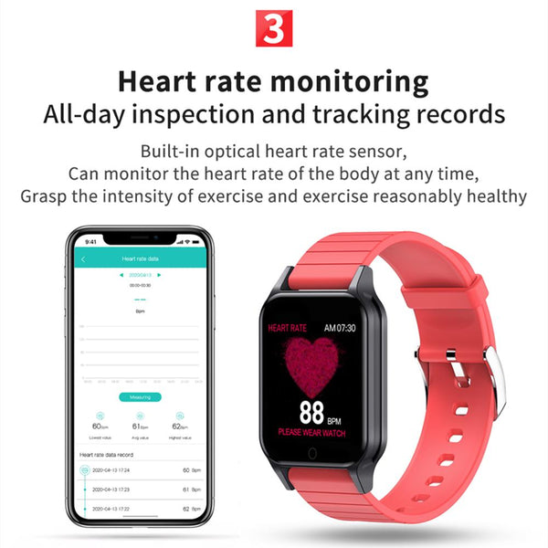 Body Temperature Smart Watch T96 Heart Rate Blood Pressure Fitness Tracker Bluetooth Smart Bracelet freeshipping - Etreasurs