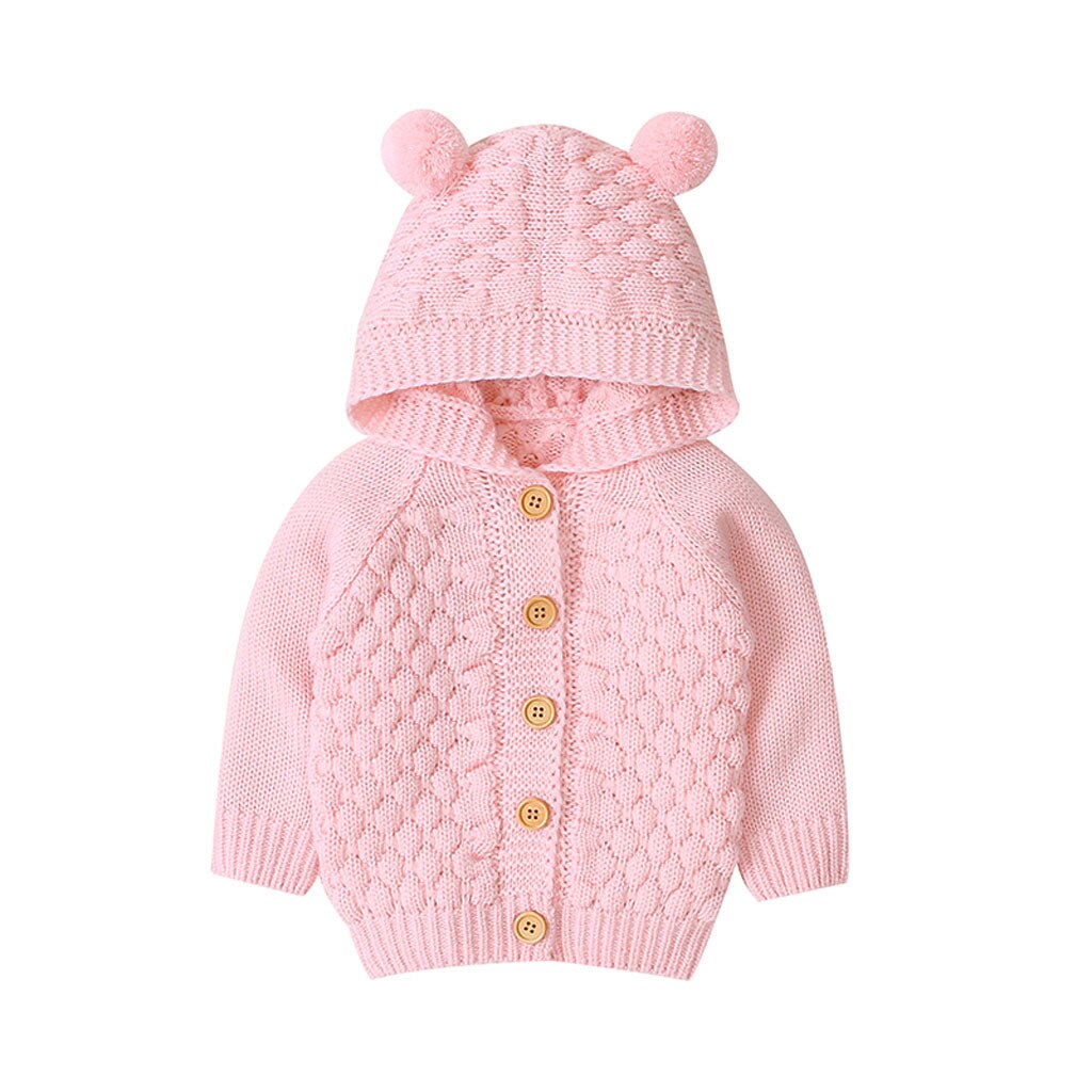 Children's Sweater Fur Ball Hooded Knitted Jacket freeshipping - Etreasurs