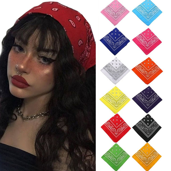 New Bohemian Print Bandana Hair Bands for Women Girls Square Scarf Turban Multifunctional Headband Hair Accessories Headwear freeshipping - Etreasurs