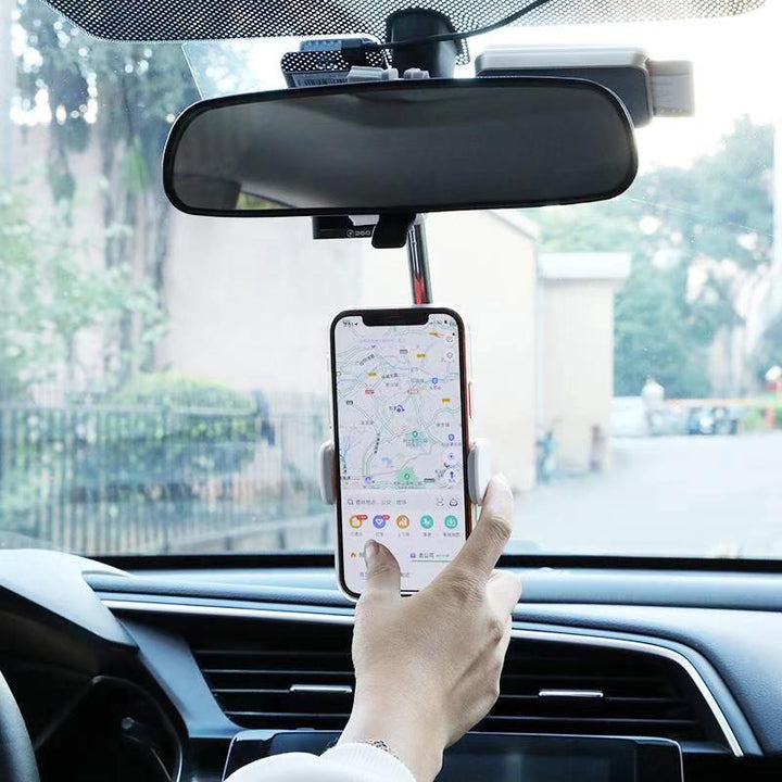 360 Degrees Car Rearview Mirror Mount Phone Holder For iPhone 12 GPS Seat Smartphone Car Phone Holder Stand Adjustable Support freeshipping - Etreasurs