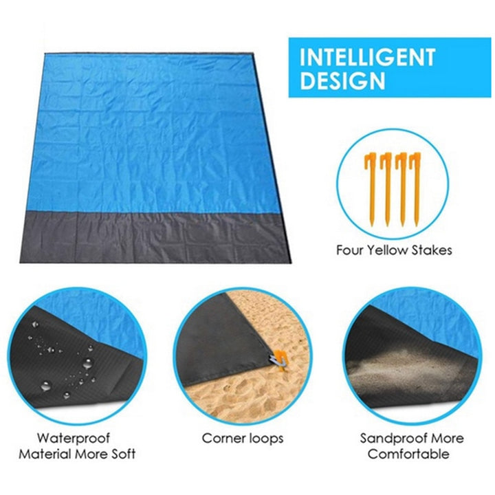 2x2.1m Waterproof Pocket Beach Blanket Folding Camping Mat Mattress Portable Lightweight Mat Outdoor Picnic Mat Sand Beach Mat freeshipping - Etreasurs