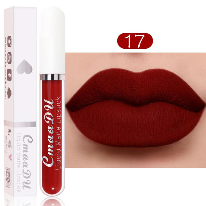 CmaaDu 18 Colors Long Lasting Lip Gloss Matte Velvet Liquid Lipstick Waterproof Moisturizing Lip Makeup Cosmetic TSLM1 freeshipping - Etreasurs