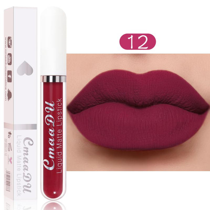 CmaaDu 18 Colors Long Lasting Lip Gloss Matte Velvet Liquid Lipstick Waterproof Moisturizing Lip Makeup Cosmetic TSLM1 freeshipping - Etreasurs