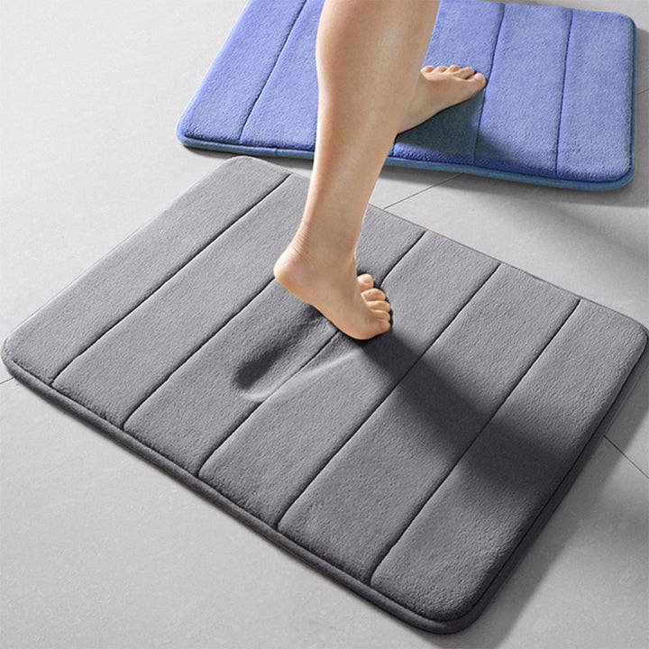 Home Bath Mat Coral Fleece Bathroom Carpet Water Absorption Non-slip Memory Foam Absorbent Washable Rug Toilet Floor Mat freeshipping - Etreasurs