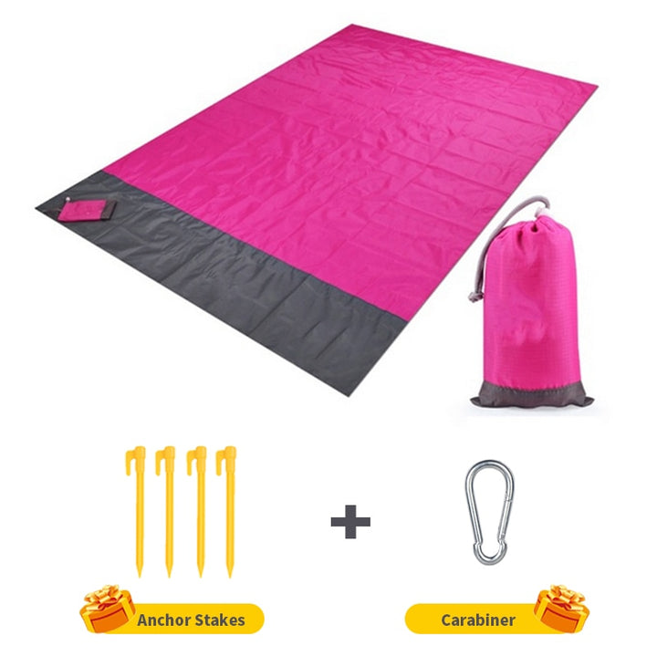 2x2.1m Waterproof Pocket Beach Blanket Folding Camping Mat Mattress Portable Lightweight Mat Outdoor Picnic Mat Sand Beach Mat freeshipping - Etreasurs