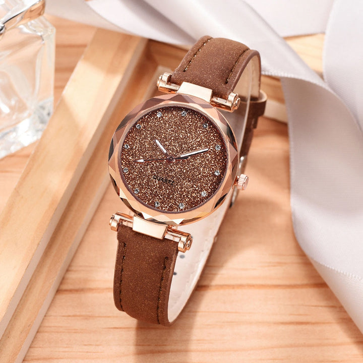 Casual Women Romantic Starry Sky Wrist Watch bracelet Leather Rhinestone Designer Ladies Clock Simple Dress Gfit  Montre Femme freeshipping - Etreasurs