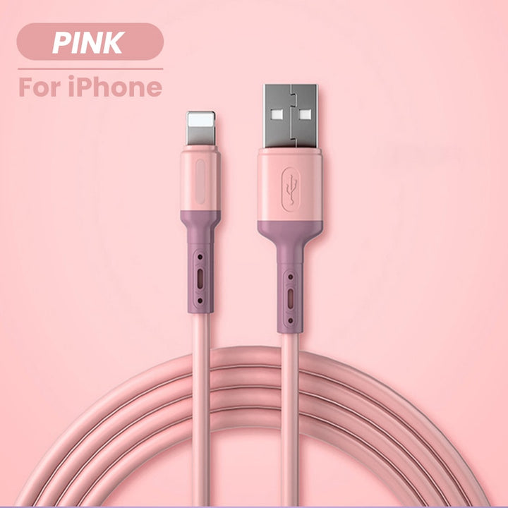 USB Cable For iPhone 12 11 Pro Max X XR XS 8 7 6 6s 5 5s Fast Data Charging Charger USB Wire Cord Liquid Silicone Cable 1/1.5/2M freeshipping - Etreasurs