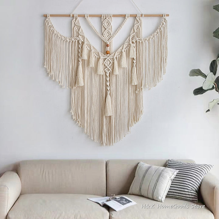 Macrame Tapestry Boho Decoration Nordic Style Hand Woven Tapestry Wall Hanging Room Living Room Art Decor 80x83cm Bohemian Decor freeshipping - Etreasurs