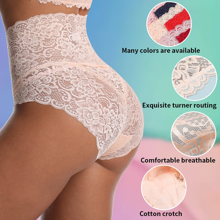 Lace panties women panties High waist Plus Size female sexy underwear Butt Lift Lingerie Seamless briefs Underpants breech freeshipping - Etreasurs