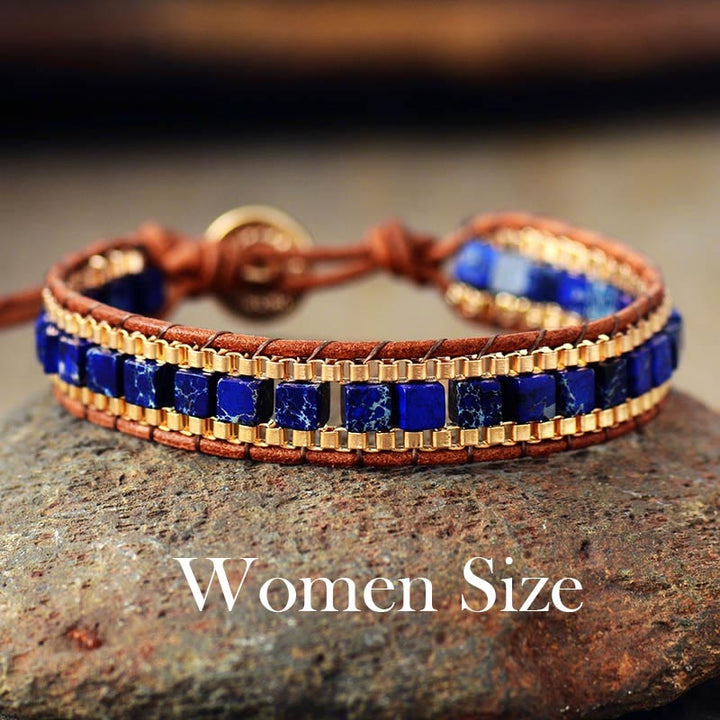 New Women Wrap Bracelets Turquise Stones Gold Chain Woven Wrap Bracelet Bohemian Statement Jewelry Dropship freeshipping - Etreasurs