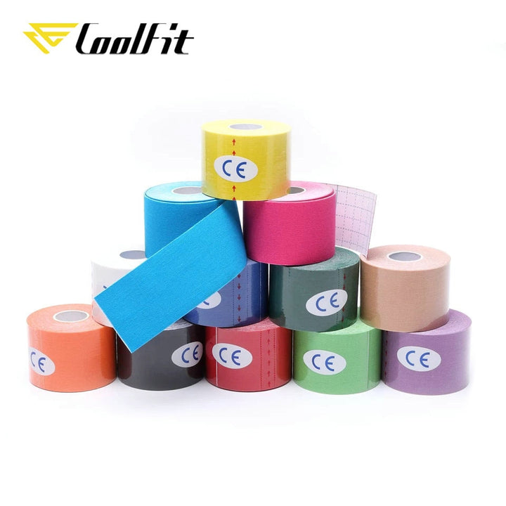 CoolFit 5 Size Kinesiology Tape Athletic Recovery Self Adherent Wrap Taping Medical Muscle Pain Relief Knee Pads Protector freeshipping - Etreasurs