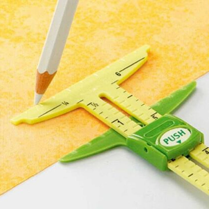 High Quality 5-IN-1 SLIDING GAUGE WITH NANCY Measuring Sewing Tool Patchwork Tool Ruler Tailor Ruler Tool Accessories Home Use freeshipping - Etreasurs
