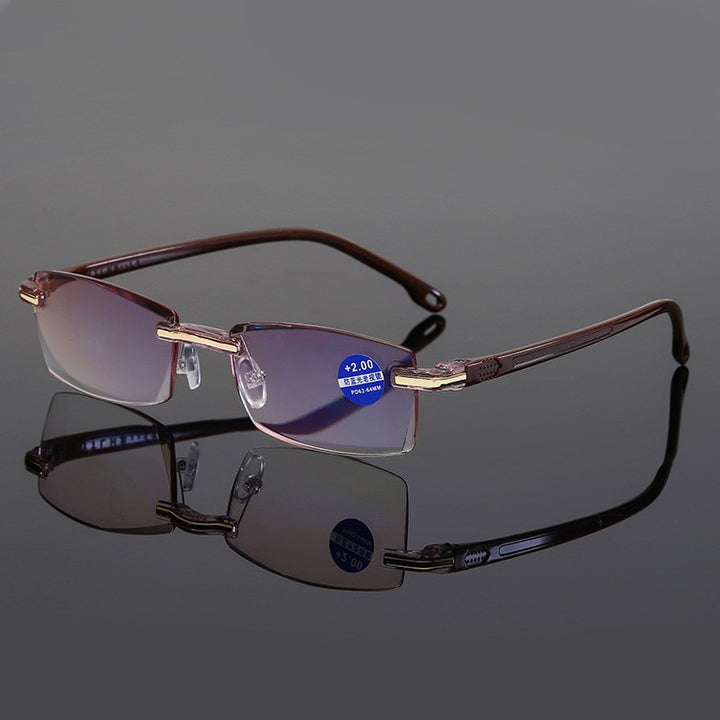 Ahora Anti Blue Light Blocking Rimless Reading Glasses Women Men Square Frameless Presbyopic Glasses Diopters +1.0 1.5 2 2.5 4.0 freeshipping - Etreasurs