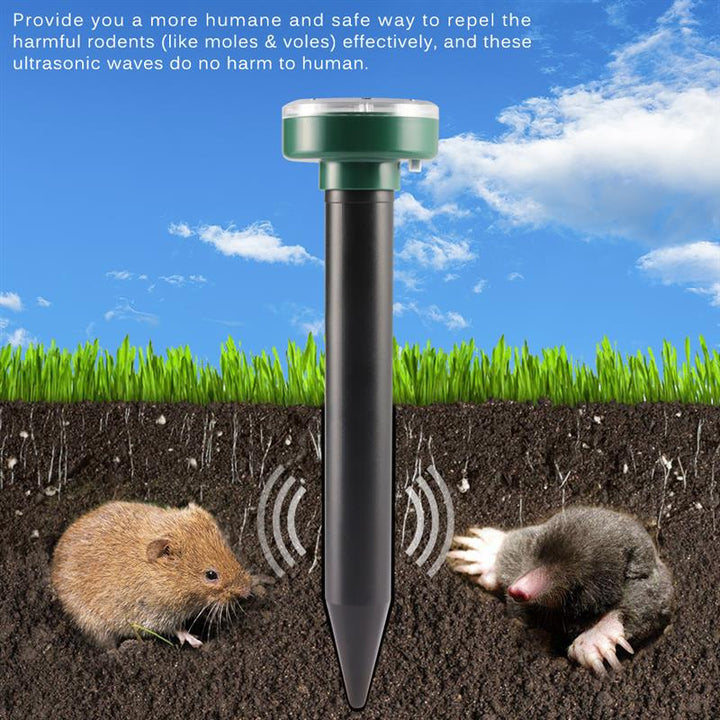 4pcs Solar Powered Ultrasonic Sonic Mouse Mole Pest Rodent Repeller Repellent Yard LED Light Repeller Outdoor Lamp Yard Garden freeshipping - Etreasurs