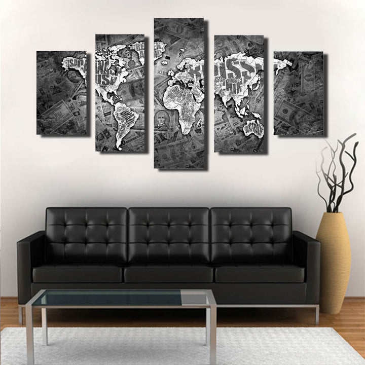 canvas paintings unframed Abstract printed painting of world map for wall art decoration freeshipping - Etreasurs