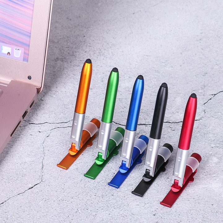 4-in-1 Folding Ballpoint Pen Screen Stylus Touch Pen Universal mini Capacitive Pen with LED For Tablet Cellphone freeshipping - Etreasurs