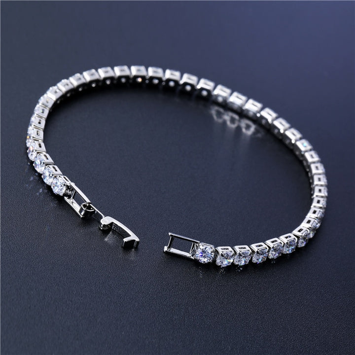 4mm Cubic Zirconia Tennis Bracelet Iced Out Chain Bracelets For Women Men Gold Silver Color Men Bracelet CZ Chain Homme Jewelry freeshipping - Etreasurs