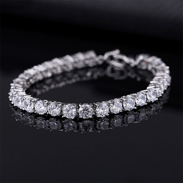 4mm Cubic Zirconia Tennis Bracelet Iced Out Chain Bracelets For Women Men Gold Silver Color Men Bracelet CZ Chain Homme Jewelry freeshipping - Etreasurs