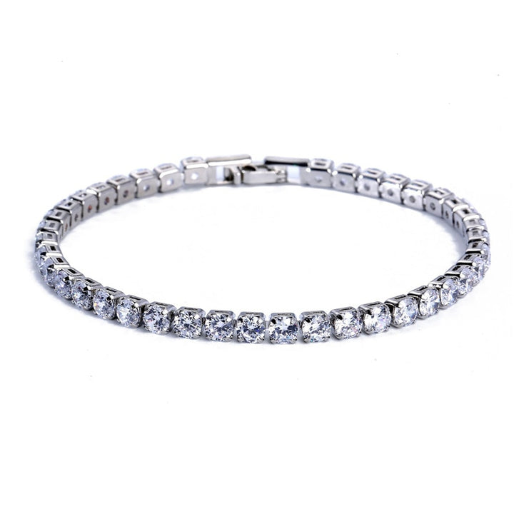 4mm Cubic Zirconia Tennis Bracelet Iced Out Chain Bracelets For Women Men Gold Silver Color Men Bracelet CZ Chain Homme Jewelry freeshipping - Etreasurs