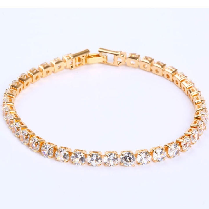 4mm Cubic Zirconia Tennis Bracelet Iced Out Chain Bracelets For Women Men Gold Silver Color Men Bracelet CZ Chain Homme Jewelry freeshipping - Etreasurs