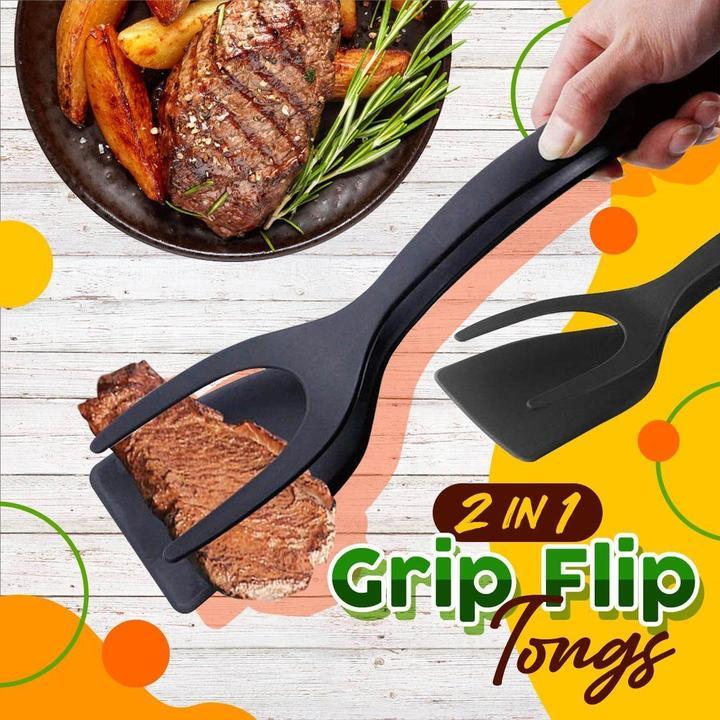 2 In 1 Grip Flip Tongs Egg Tongs French Toast Pancake Egg Clamp Omelet Kitchen Accessories freeshipping - Etreasurs