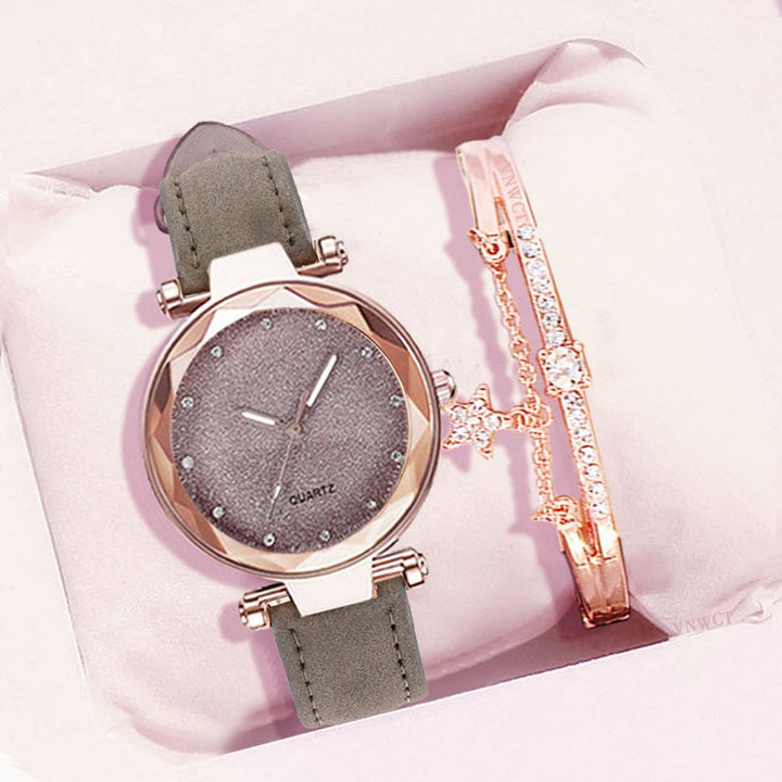 Casual Women Romantic Starry Sky Wrist Watch bracelet Leather Rhinestone Designer Ladies Clock Simple Dress Gfit  Montre Femme freeshipping - Etreasurs