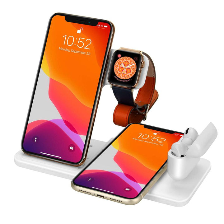 15W Qi Fast Wireless Charger Stand For iPhone 11 XR X 8 Apple Watch 4 in 1 Foldable Charging Dock Station freeshipping - Etreasurs
