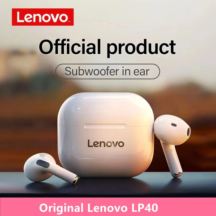 NEW Original Lenovo TWS Wireless Earphone Bluetooth 5.0 Dual Stereo MINI Reduction Bass Touch Control Long Standby 300mAH LP40 freeshipping - Etreasurs