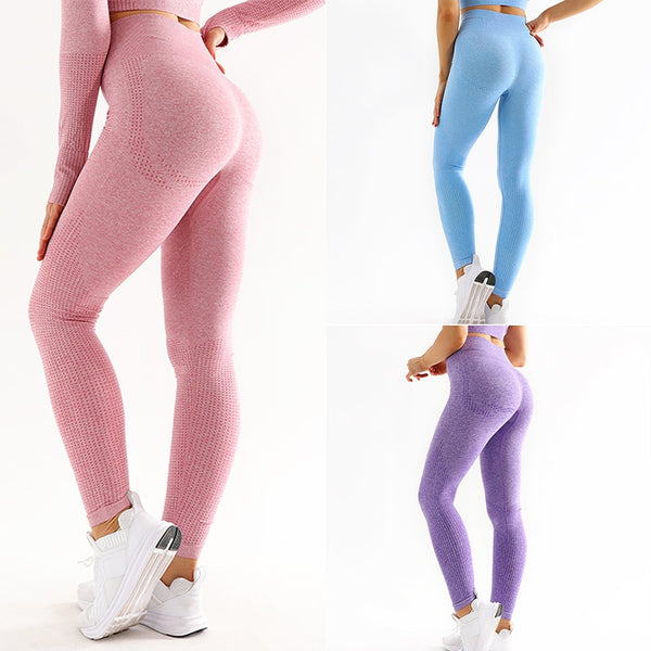 Seamless Leggings Sport Fitness Running Yoga Pants High Waist Booty Gym Shark Elastic Body Building Pantalones De Yoga For Women freeshipping - Etreasurs