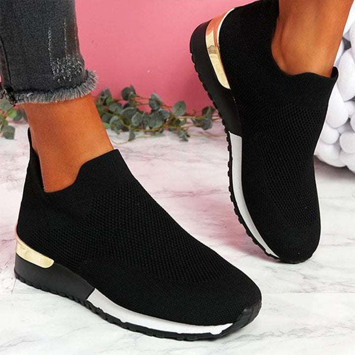 Vulcanize Shoes Sneakers Women Shoes Ladies Slip-On Knit Solid Color Sneakers for Female Sport Mesh Casual Shoes for Women 2021 freeshipping - Etreasurs