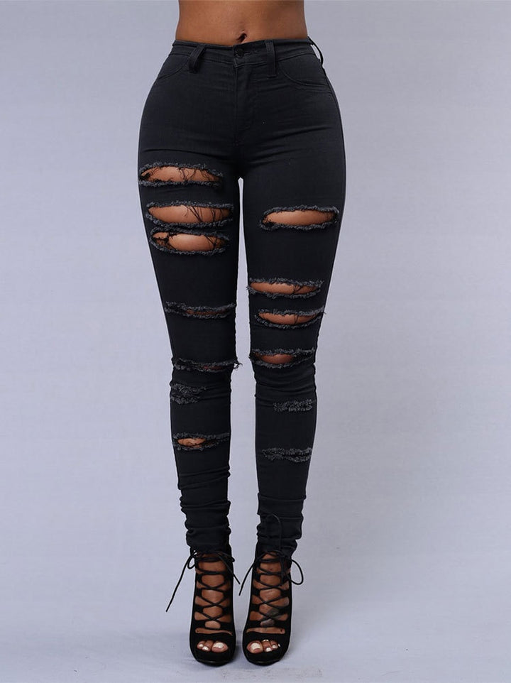 Hot sale ripped jeans for women sexy skinny denim jeans fashion street casual pencil pants female spring and summer clothing freeshipping - Etreasurs