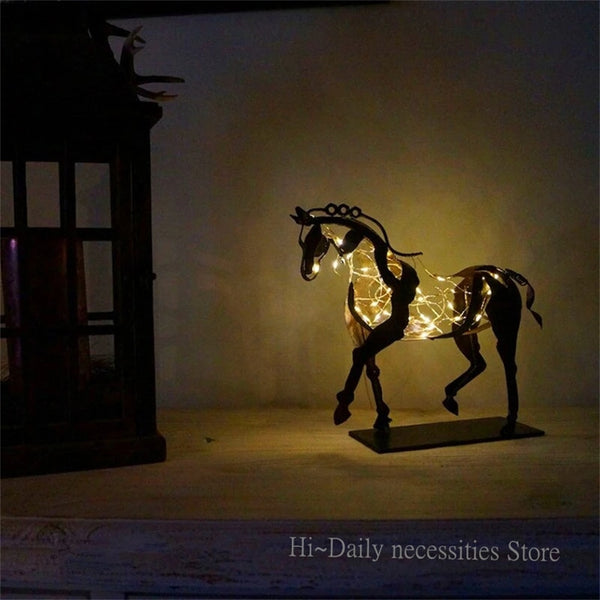 Dropshipping Home Decor Horse Statue Metal Horse Decoration Sculpture Ornaments Adonis Openwork Desktop Decor gift for he she freeshipping - Etreasurs