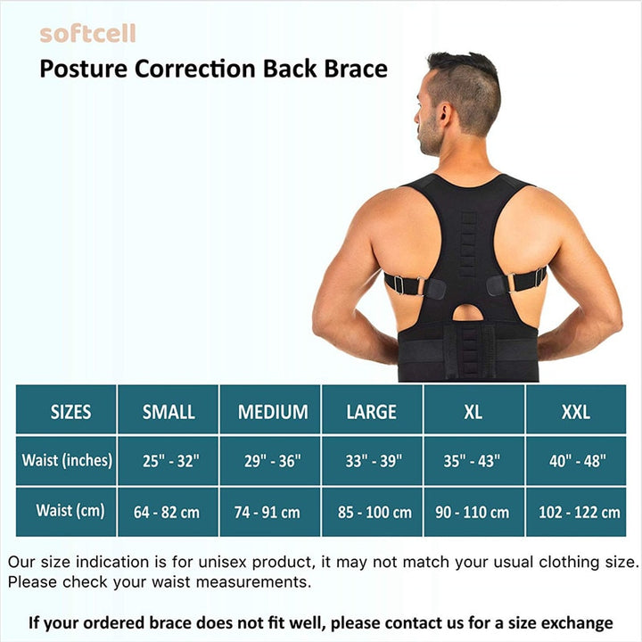 Magnetic therapy posture corrector brace supporter shoulder back support belt menwomen braces and support belt shoulder posture freeshipping - Etreasurs