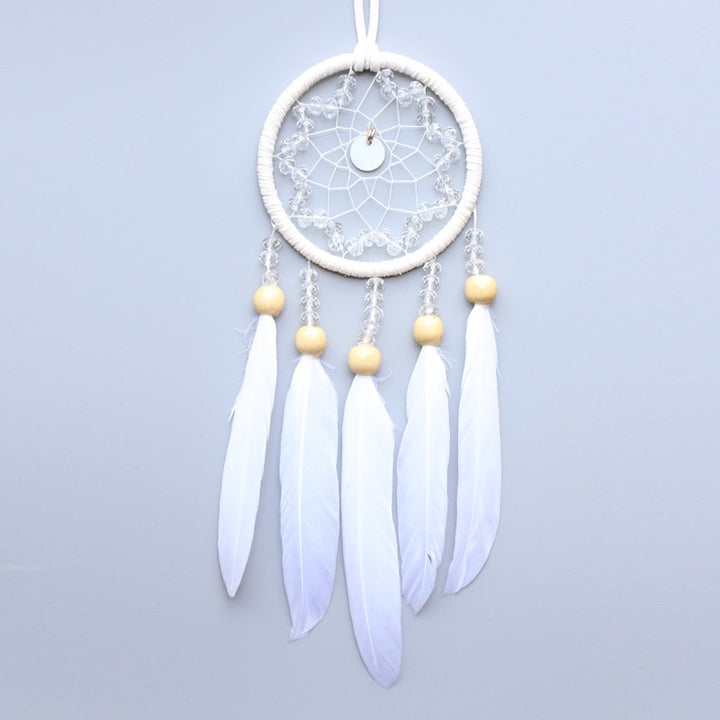 Original silver gray dream catcher 2 ring Indian feather hanging art gifts to bestie friends creative valentine's day gifts freeshipping - Etreasurs