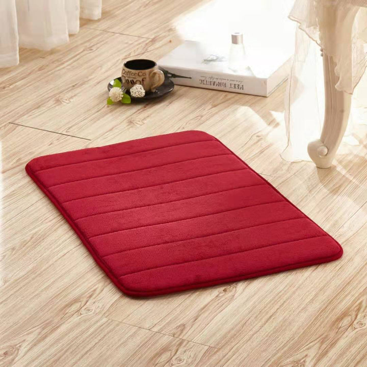 Home Bath Mat Coral Fleece Bathroom Carpet Water Absorption Non-slip Memory Foam Absorbent Washable Rug Toilet Floor Mat freeshipping - Etreasurs