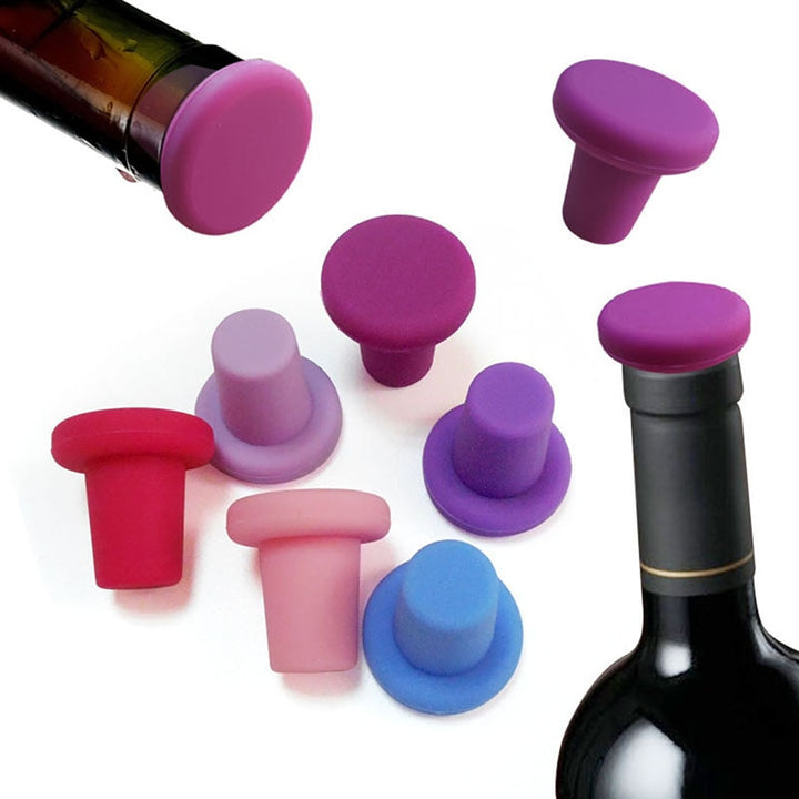 6 Colors Bottle Stopper Bottle Caps Wine Stopper Family Bar Preservation Tools Silicone Creative Design Safe And Healthy freeshipping - Etreasurs