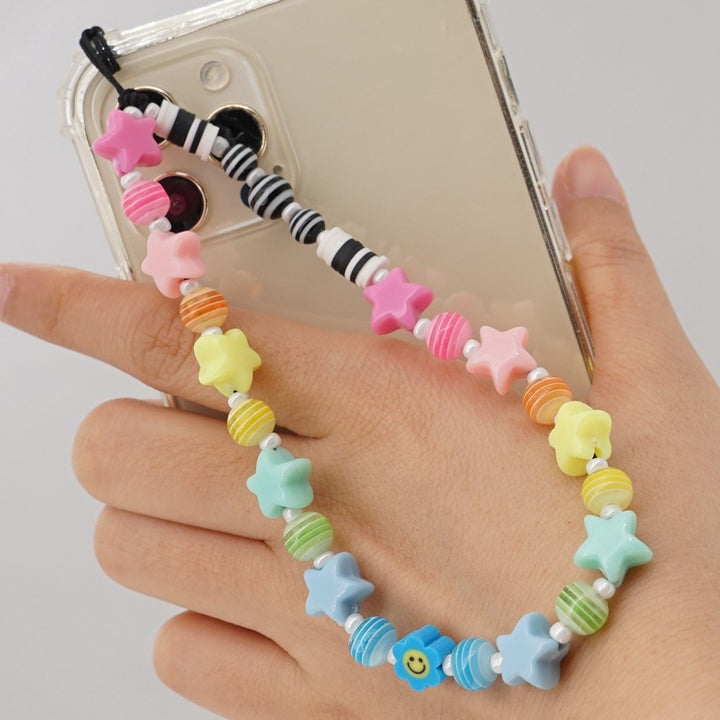 Shinus Heishi Disc Beads Crystal Chain For Phone Mobile Phone Lanyard Smile Cell Phone Chains 2021 LOVE Letter String Wristband freeshipping - Etreasurs