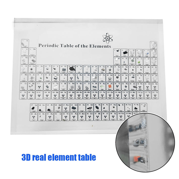 Acrylic Periodic Table with Real Elements Samples Letter Decoration Kids Teaching School Display Chemical Element Home Decor freeshipping - Etreasurs