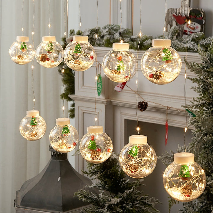 Balls Garland Curtain Light for Room New Year Christmas Decor Curtain for Home Festoon Led Light Fairy Lights Led Garland Lights freeshipping - Etreasurs