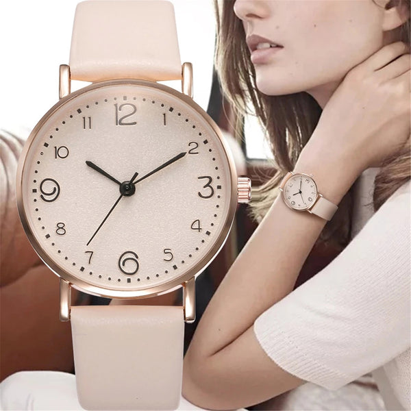 New Women Luxury Quartz Alloy Watch Ladies Fashion Stainless Steel Dial Casual Bracele Watch Leather Wristwatch Zegarek Damski freeshipping - Etreasurs