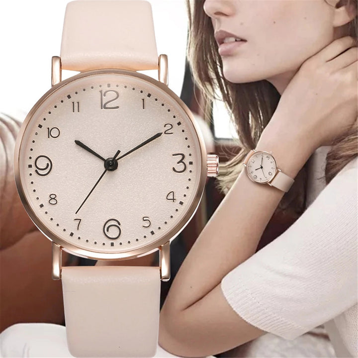 New Women Luxury Quartz Alloy Watch Ladies Fashion Stainless Steel Dial Casual Bracele Watch Leather Wristwatch Zegarek Damski freeshipping - Etreasurs