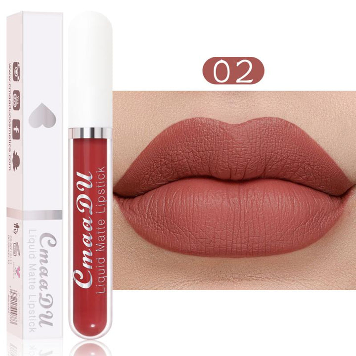 CmaaDu 18 Colors Long Lasting Lip Gloss Matte Velvet Liquid Lipstick Waterproof Moisturizing Lip Makeup Cosmetic TSLM1 freeshipping - Etreasurs