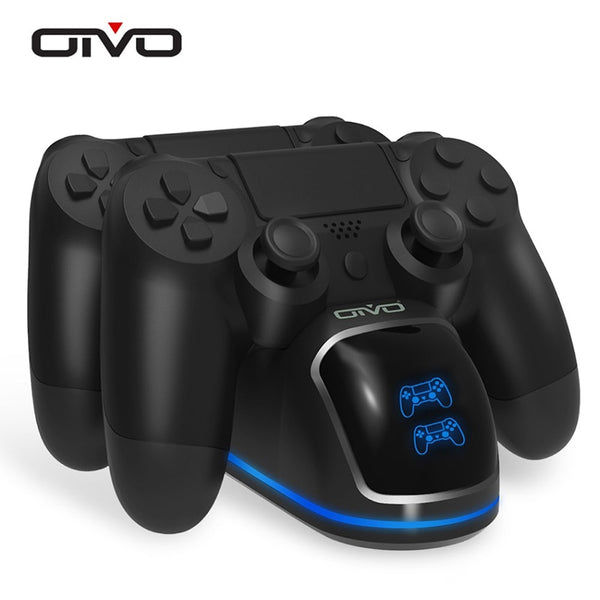 OIVO Fast PS4 Controller Charging Dock Station Dual Charger Stand with Status Display Screen for Play Station 4/PS4 Slim/PS4 Pro freeshipping - Etreasurs