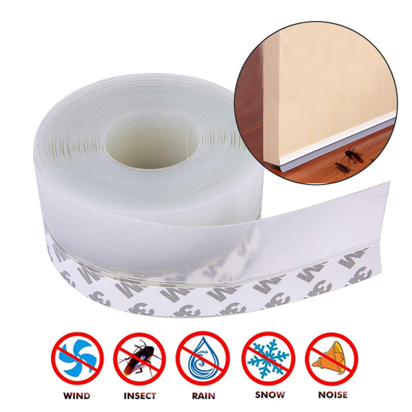 5M Door Bottom Seal Strip Weather Window Rubber Seal Weatherstrip Windproof Dust Self Adhesive Door Windshield Sealing Tape freeshipping - Etreasurs