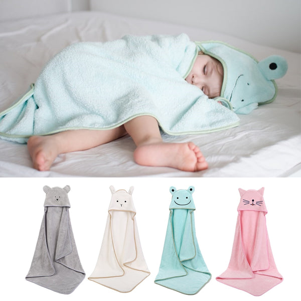 Baby Poncho Bath Towel  Toalla Velvet 90*90cm Fleece Hood Infant Towels Blanket Newborn Baby Hooded Towel Infant Babies Spa freeshipping - Etreasurs